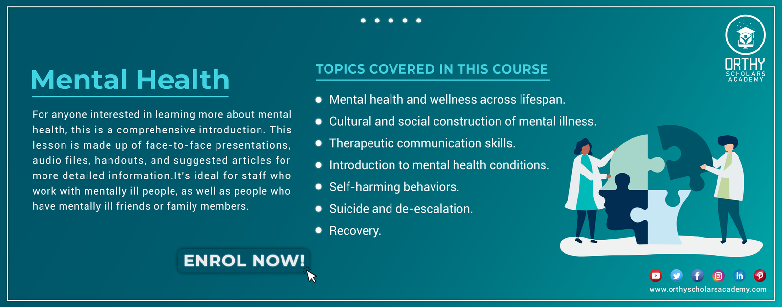 Mental Health Awareness & Wellbeing Short Course